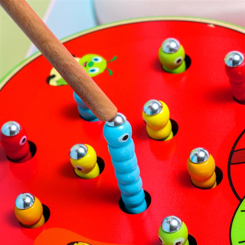 STOBOK 1 Set Apple Shaped Funny Wooden Magnetic Toy for Toddlers