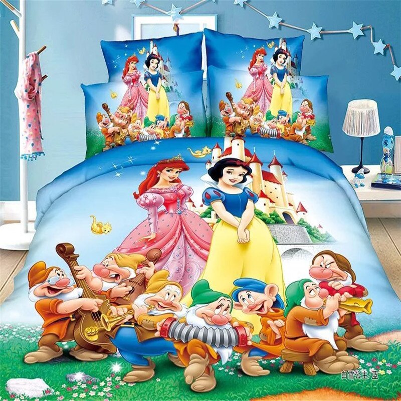 princess girls bedding set 3/4pcs children twin size bed linen set