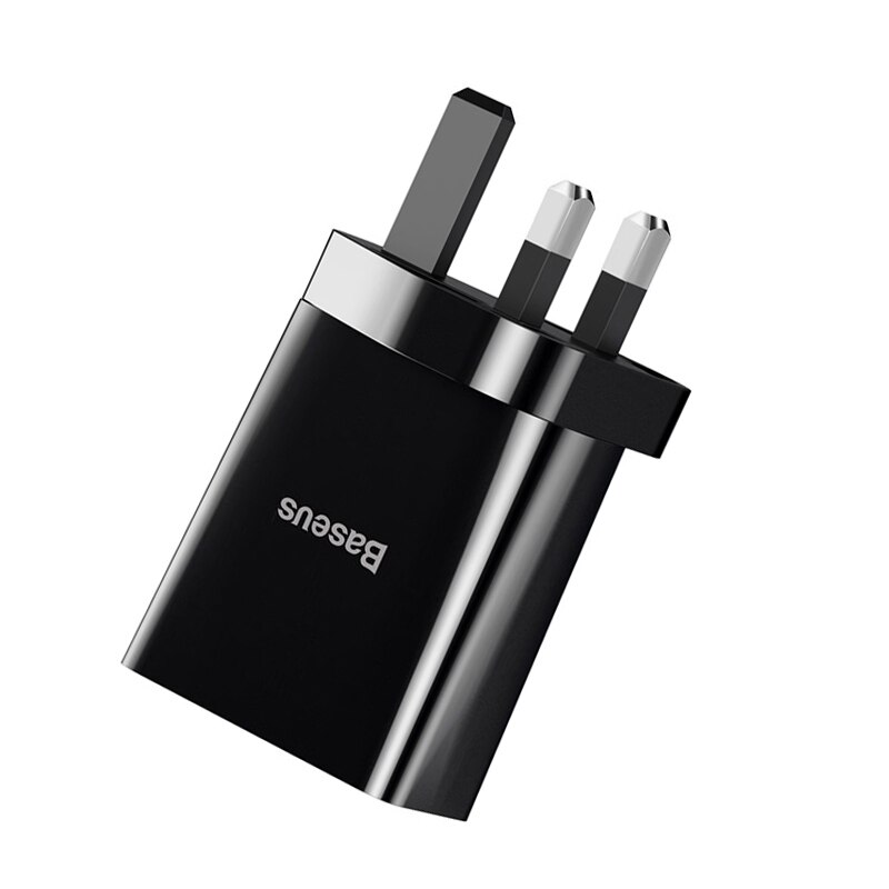 Baseus Mini UK caricabatterie USB ricarica rapida per iPhone 11 Max caricabatterie portatile da parete per telefono cellulare per Huawei Xiaomi Travel EU UK Plug: UK Charger Black