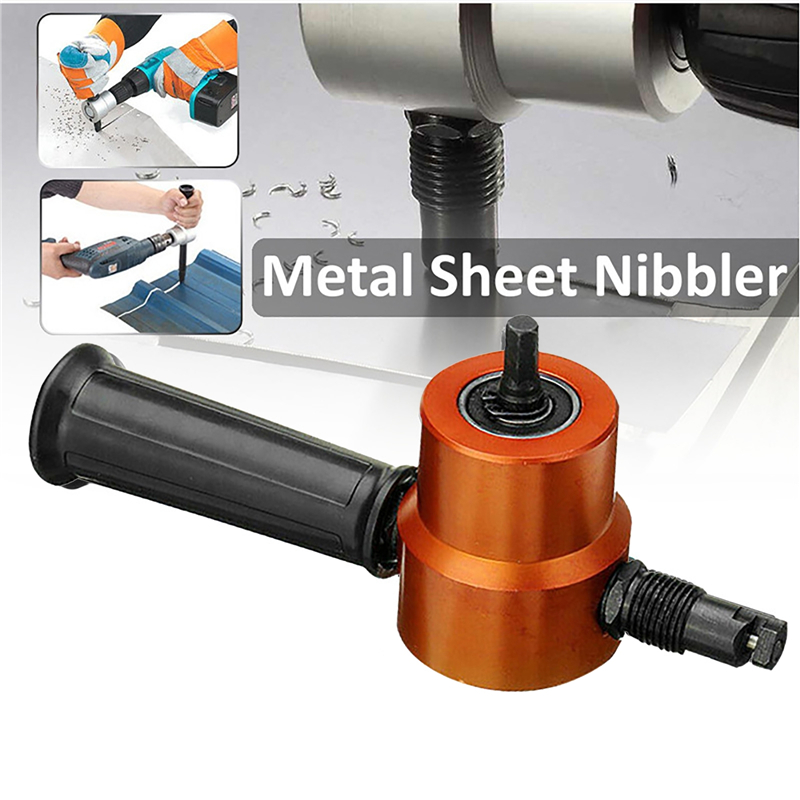 Nibble Metal Cutting Machine Double Head Sheet Nibbler Saw Cutter Tool Drill Attachment Cutting Tool Nibbler Sheet Metal Cutter