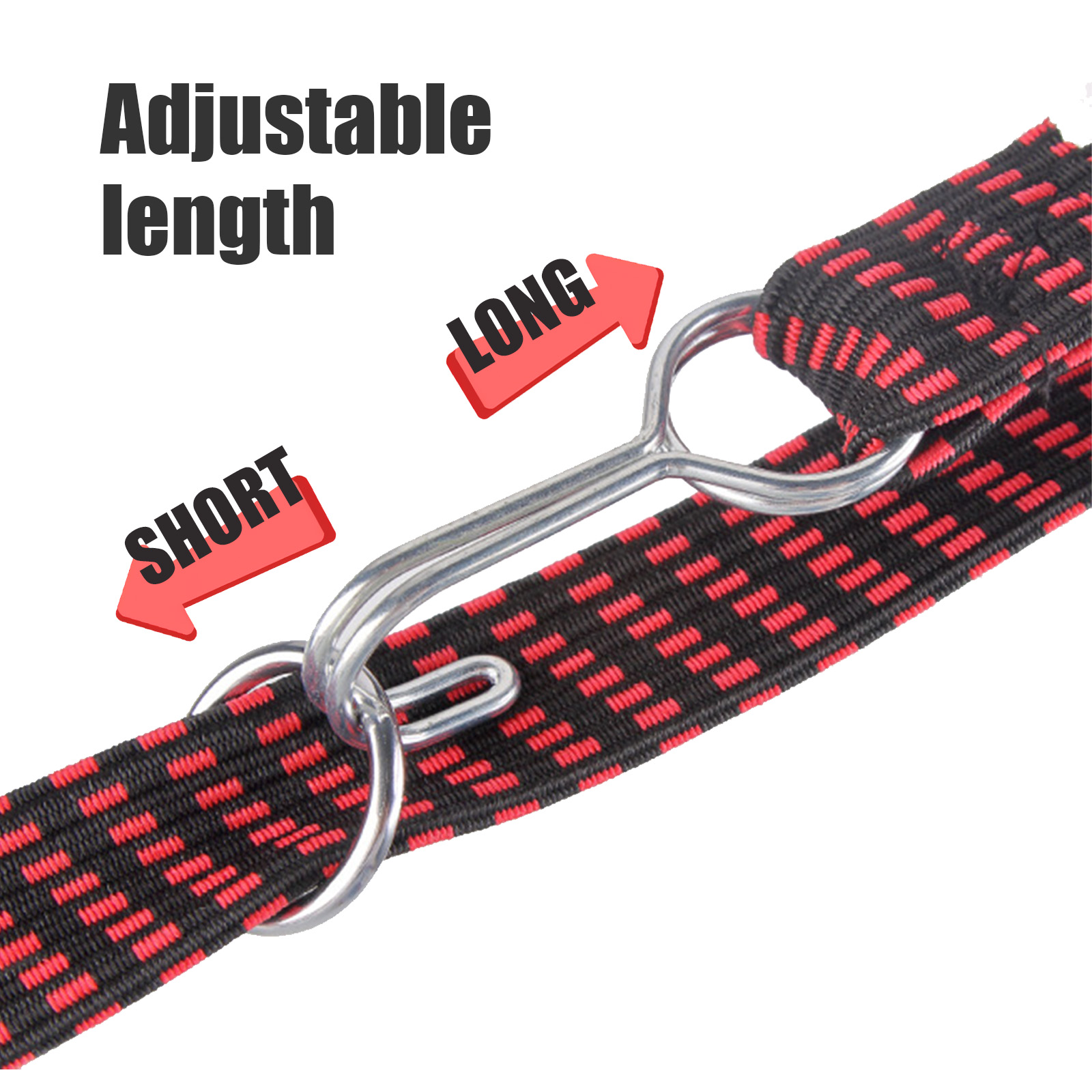 Corde elastiche con ganci 1M/2M/3M Corde elastiche extra lunghe per cinghie elastiche per bagagli resistenti Cinghie elastiche in gomma piatte