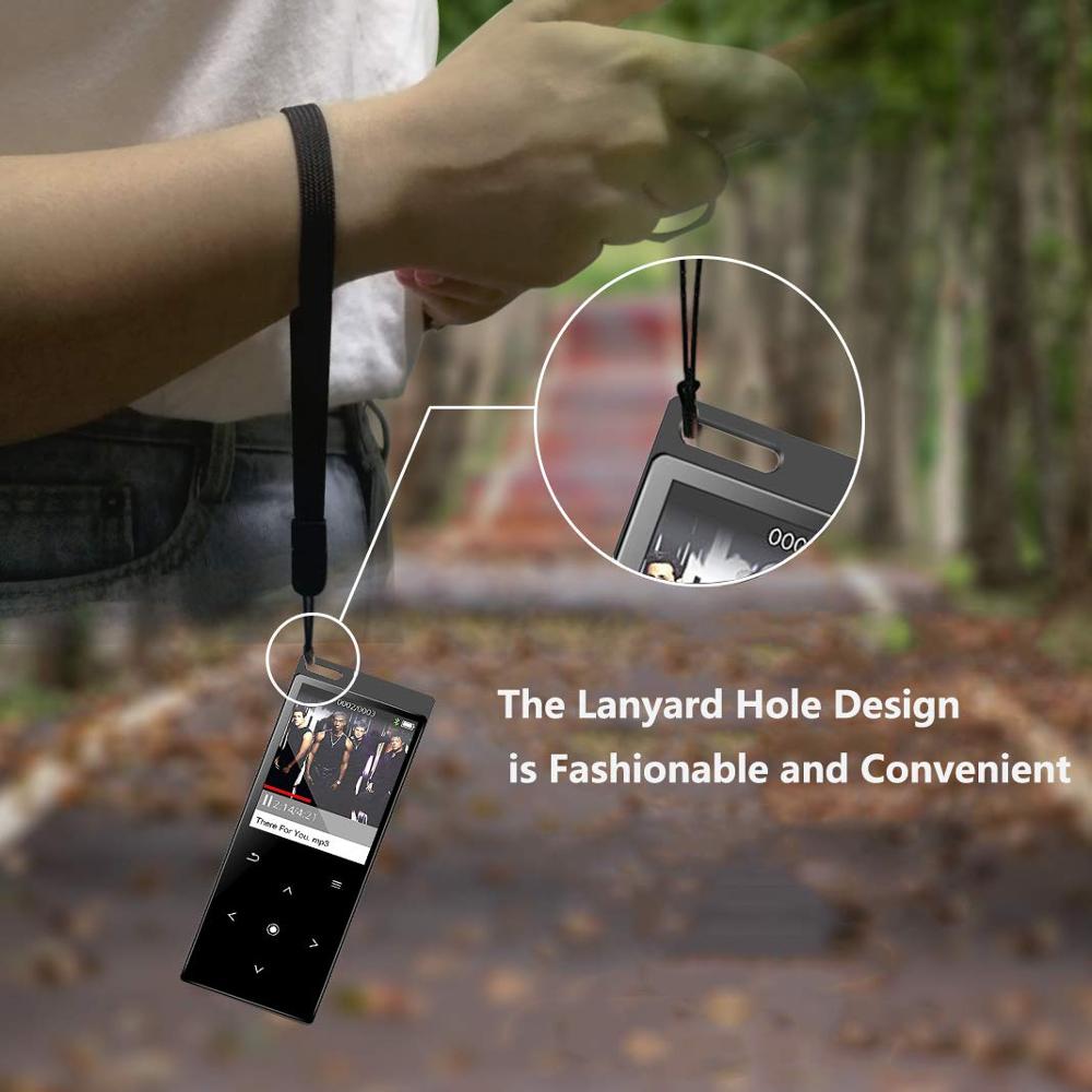 MP3 Player 16GB Built-in Speaker Metal Touch Button HIFI Lossless Sound Music Player with FM, Support SD Card up to 128GB