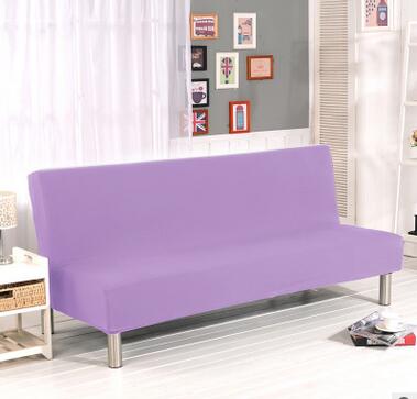 Solid Color Solid Sofa Cover Elastic fabric sofa cover Sofa Slipcover Candy Green All-inclusive Cover For Couch Without Armrest: light purple