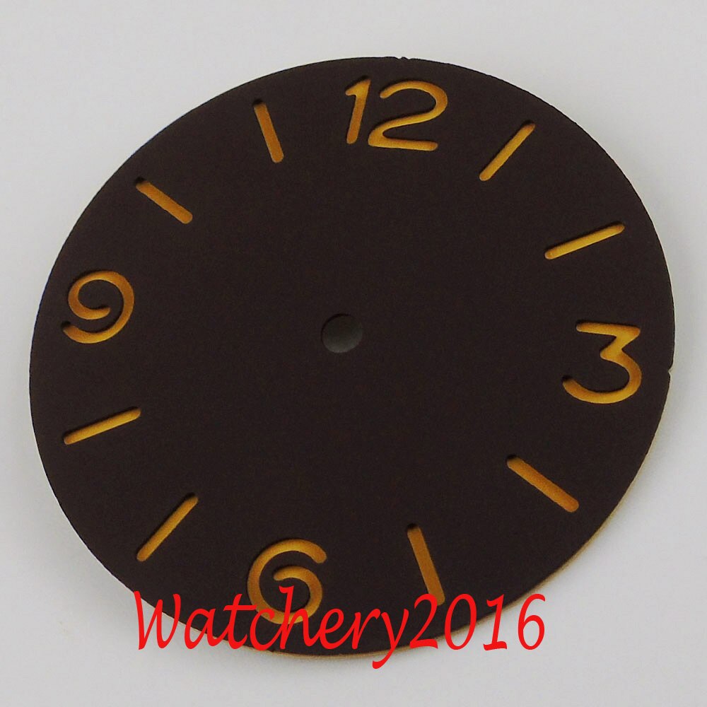 Nologo 38.5Mm Horloge Sandwich Dial Fit 6497 6498 Beweging: Coffee sandwich Dial
