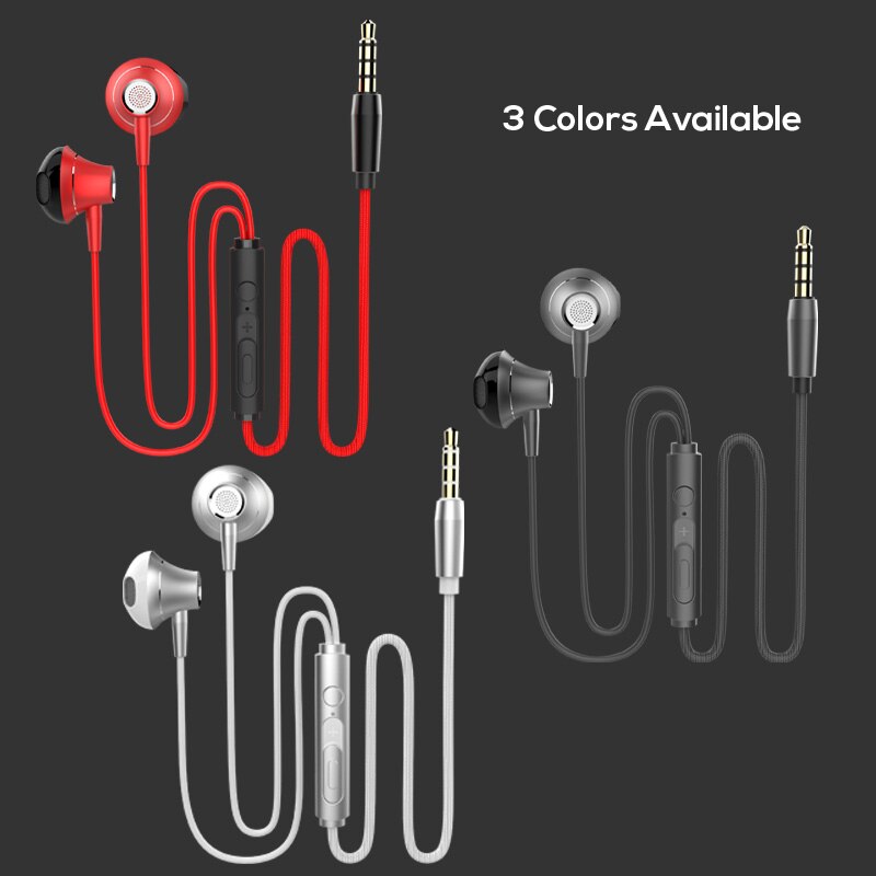 TOPK 3.5mm Heavy Bass Wired Oortelefoon In-Ear Oordopjes Met Microfoon Universal Getroost Oordopjes Volumeregeling Stereo Sport Headset