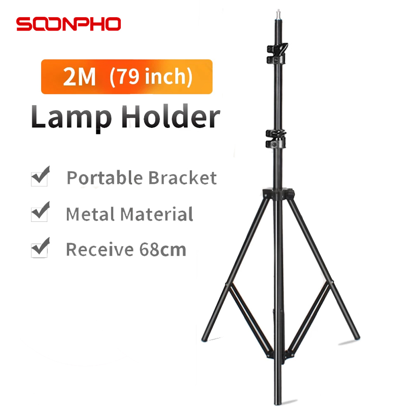 Soonpho 2M 79in Statief Fotografie Fotostudio Aluminiumlegering Licht Stand 1/4 Schroef Statief Voor Godox Softbox Video Flash stand