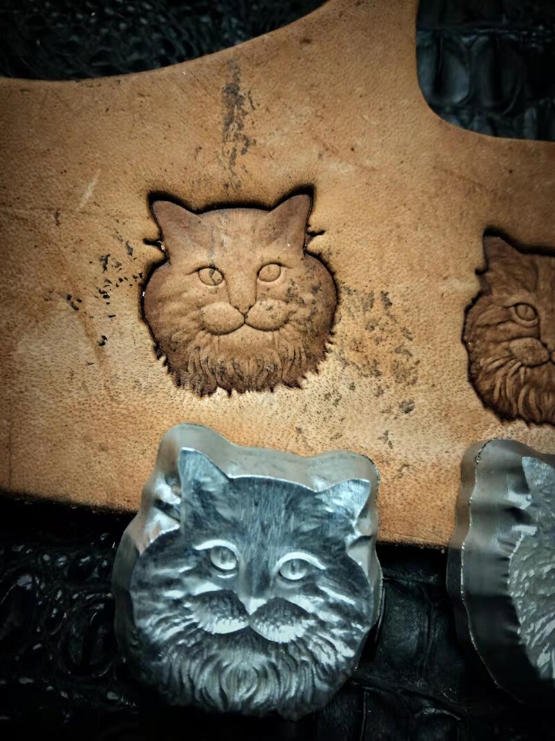 Mini herramientas de trabajo de cuero para manualidades, único de gatito y gato lindo, para tallar, perforar, estampar: B