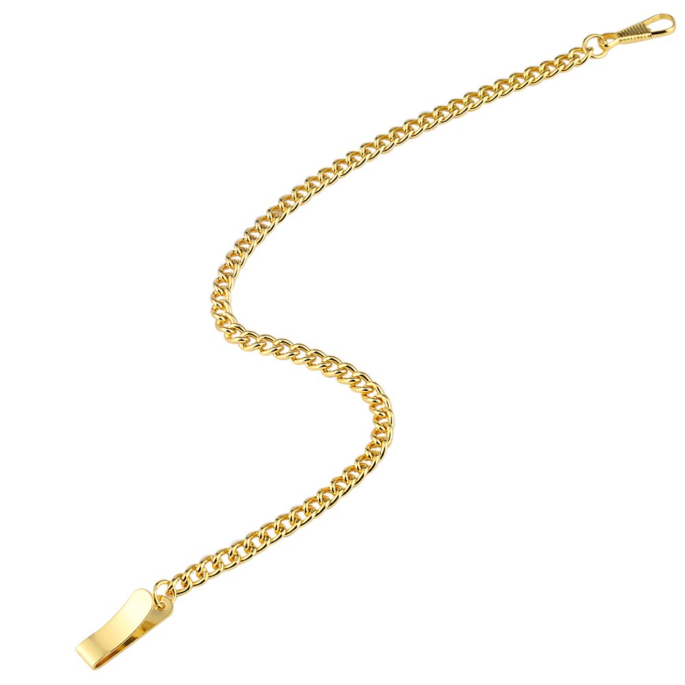 Bronze lommeur vedhæng kæde 30cm legering erstatningskæde med klip bronze / sort / sølv / guld kæde til lommeur: Guld