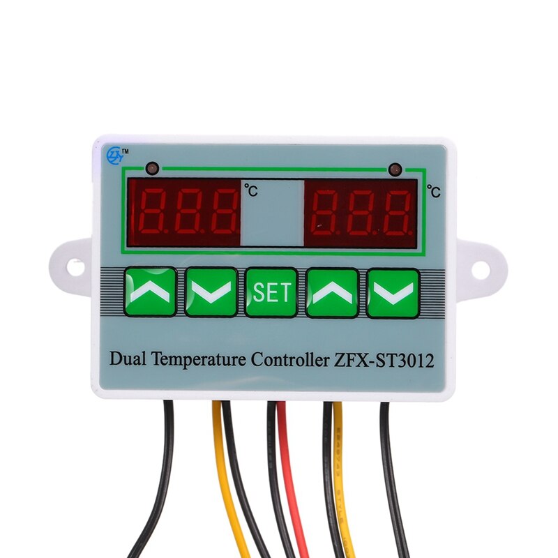 AC 220V Digital LED Dual Thermometer Temperature Controller Thermostat Incubator Control Microcomputer Dual Probe