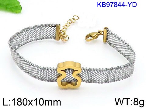 Mash Bear Bracelet Jewelry for Women Girls Stainless Steel Bear Accessories Leather Braided Bracelet: E 10mm