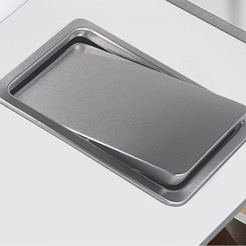 Müll Klappe Papierkorb Abdeckung spülen Gebaut-in für Küche Zähler oben Einzelhandel: Silber- 230x160mm