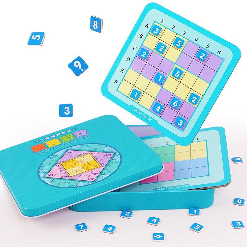 Jeu Sudoku magnétique 4 en 1, boîte en fer emballée, jouet d&#39;apprentissage arithmétique pour enfants, fournitures scolaires à domicile, Puzzle 3d éducatif, pour bébé