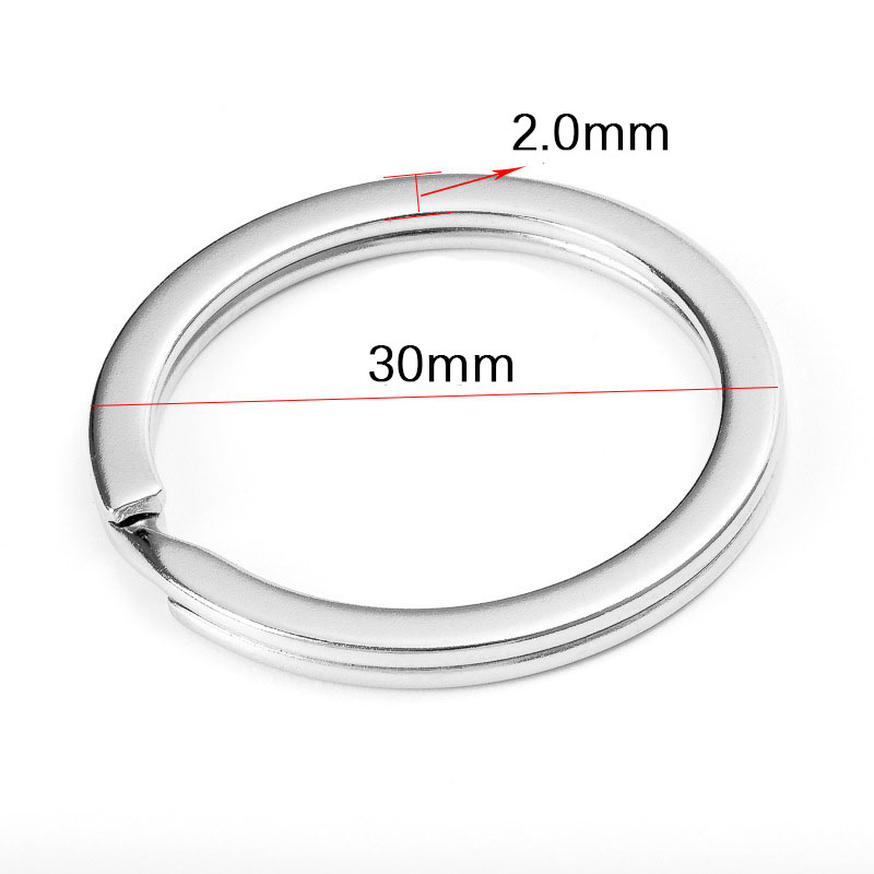 20pcs Stainless Steel Key Rings 20/25/28/30/35mm Round Flat Line Split Rings Keyring for Jewelry Making Keychain DIY Findings: GRAY
