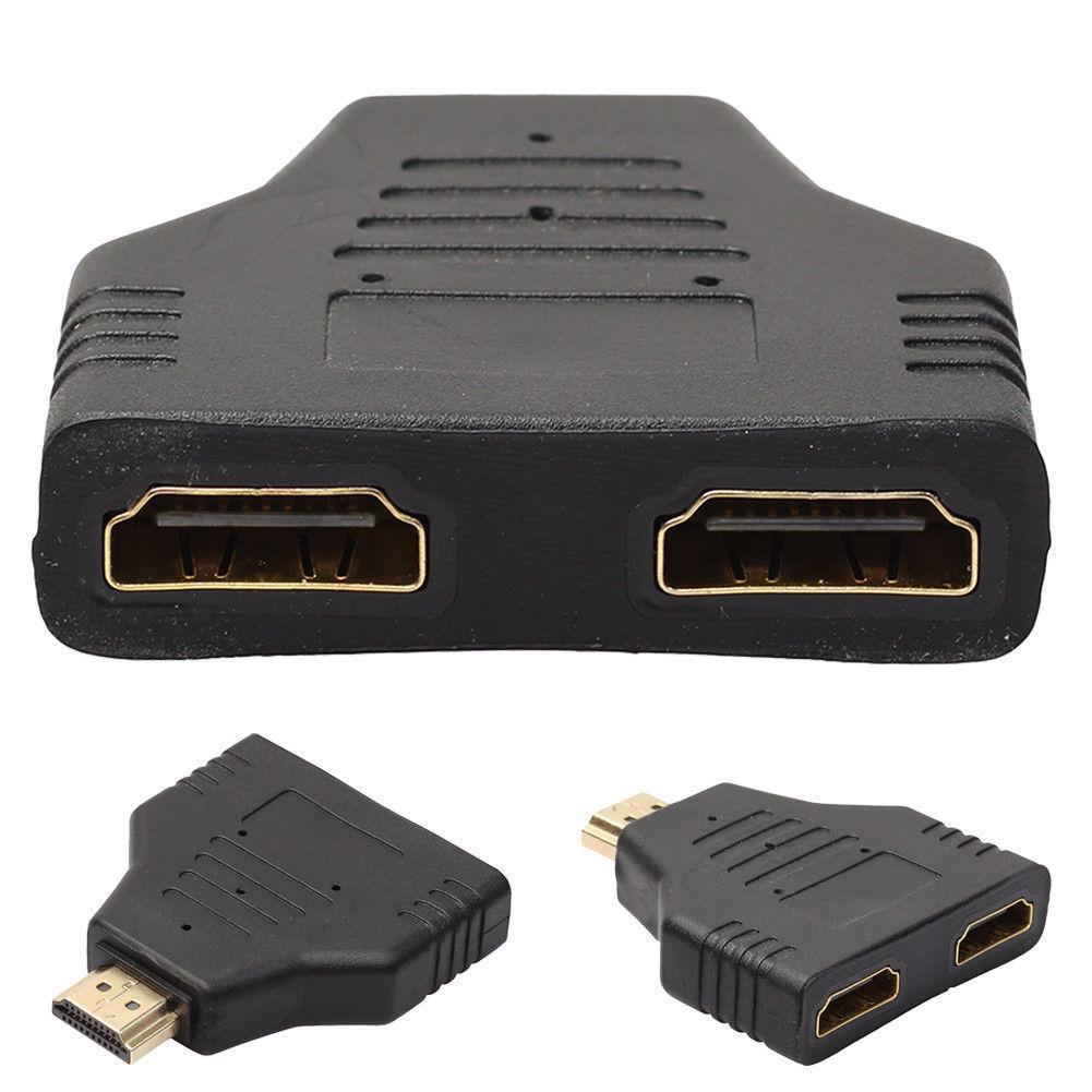 Hdmi splitter hane till dubbel hdmi hona 1 to 2- vägs splitter kabel adapter omvandlare för hd för tv för dh