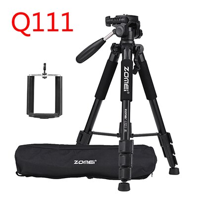 ZOMEI Q100 Q111 Professionele Draagbare Reizen Aluminium Camera Statief w/Pan Hoofd Telefoon Houder voor SLR DSLR Digitale Camera statief: ZOMEI Q111