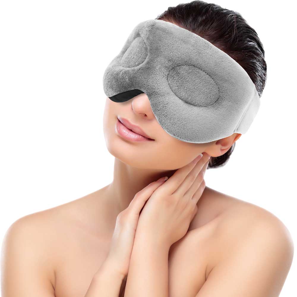 Soft Eye Mask 3D Sleep Eye Mask Therapy Stereo Eye Cover Shade Eye Patch Portable Blindfold Travel Sleeping Mask: Gray