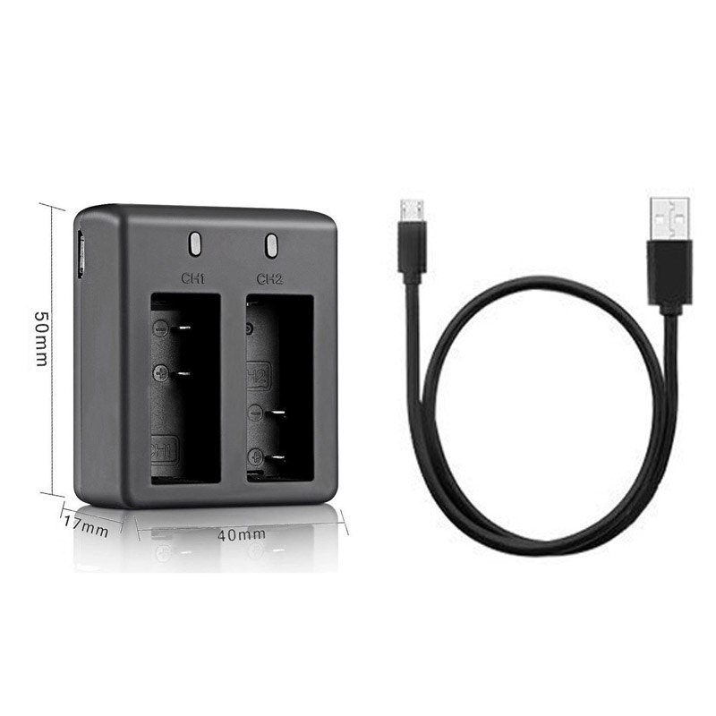 Voor Eken H9r PG1050 Batterij En Dual Usb Oplader Voor Sjcam SJ4000 Sj5000 Sj6000 Sj9000 H9 H9R H8R H5s H6s soocoo C30 C50 F68r: Charger