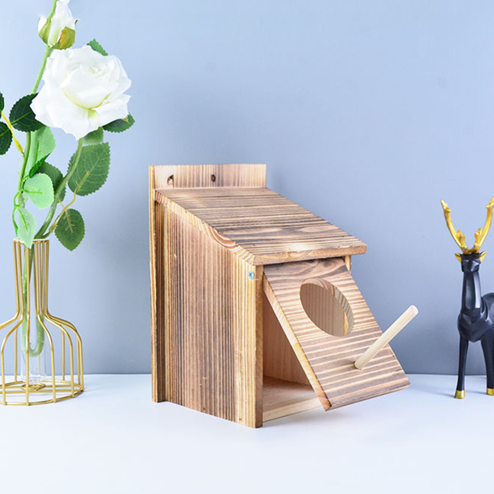 Wooden Wild Bird Nest Box Bird House for Small Birds Sparrows Blue Tit Great Tits Robin – Ready Assembled