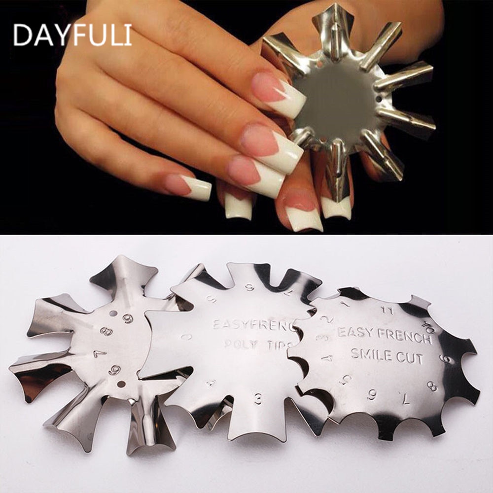 Meta Trimmer Nail Template Diy Waardevolle Franse Cutter Nail Manicure Nail Art Tool Poly Smile Line Tips Cutter Franse trimme