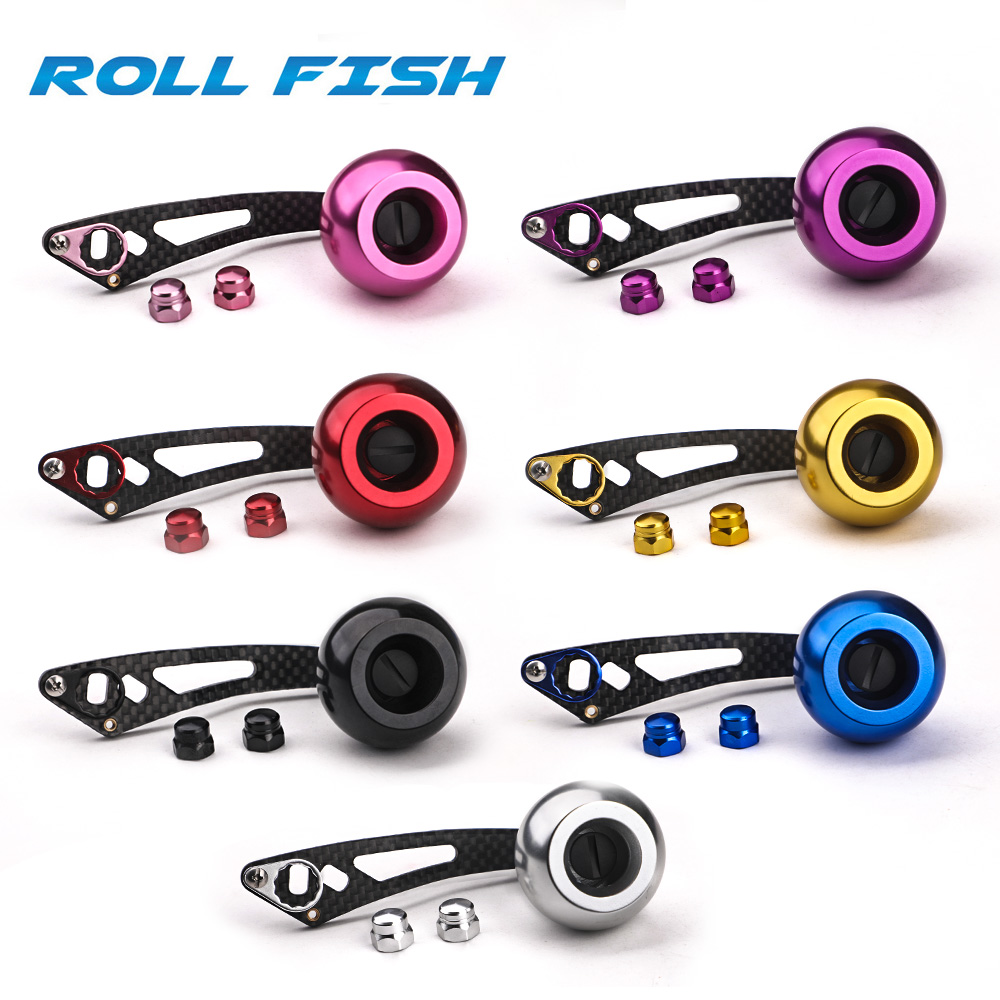 ROLLFISH Fishing Reel Handle Rocker Arm Carbon Fiber Light Weight 28g Ergonomic Multicolor Fishing Tools Accessories
