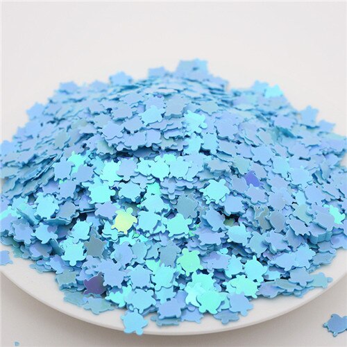20g 7*8mm Sea turtle Tortoise Shape Loose Sequins PVC Paillettes For Craft Scrapbook Decoration Shaker Card DIY Accessories: AB blue