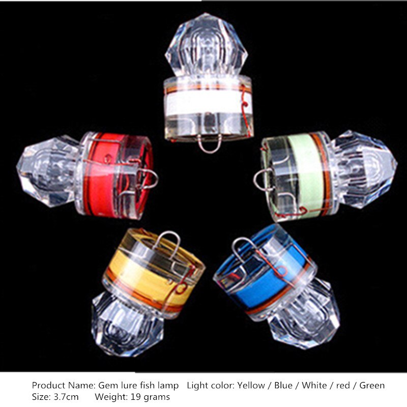 Luces Led de pesca subacuáticas, iluminación Led sumergible, señuelo de gema, lámpara de pescado, pesca submarina, brilla en el agua, pesca nocturna