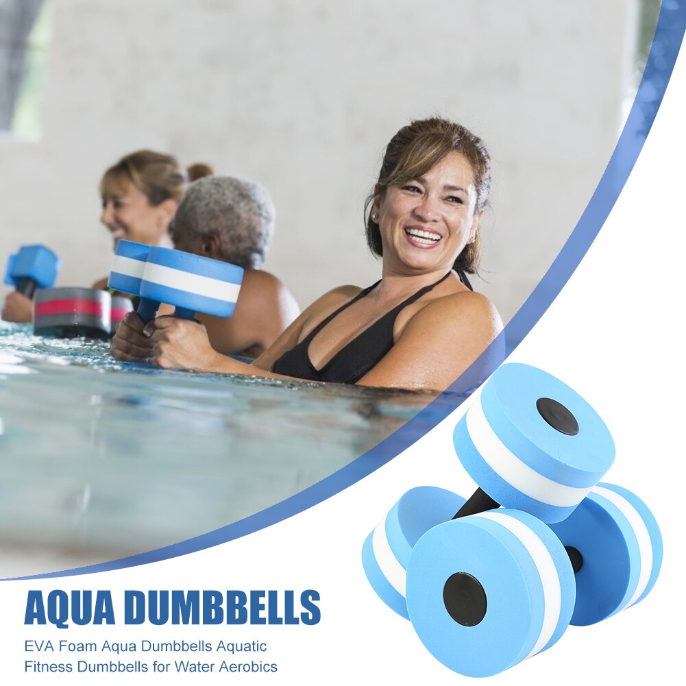 Draagbare Zwemmen Opblaasbare Float 2x Eva Foam Aqua Dumbbells Aquatic Oefening Fitness Halters Voor Water Aerobics