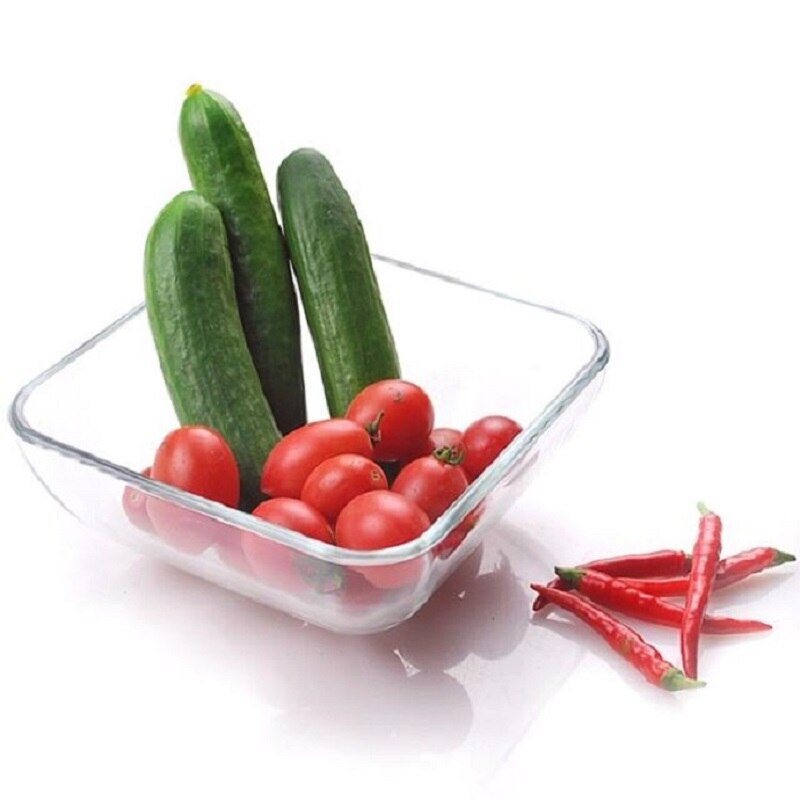 Cuenco de vidrio templado grueso para horno microondas, plato de ensalada, plato de fruta, Bol de ensalada individual, 1 ud.,