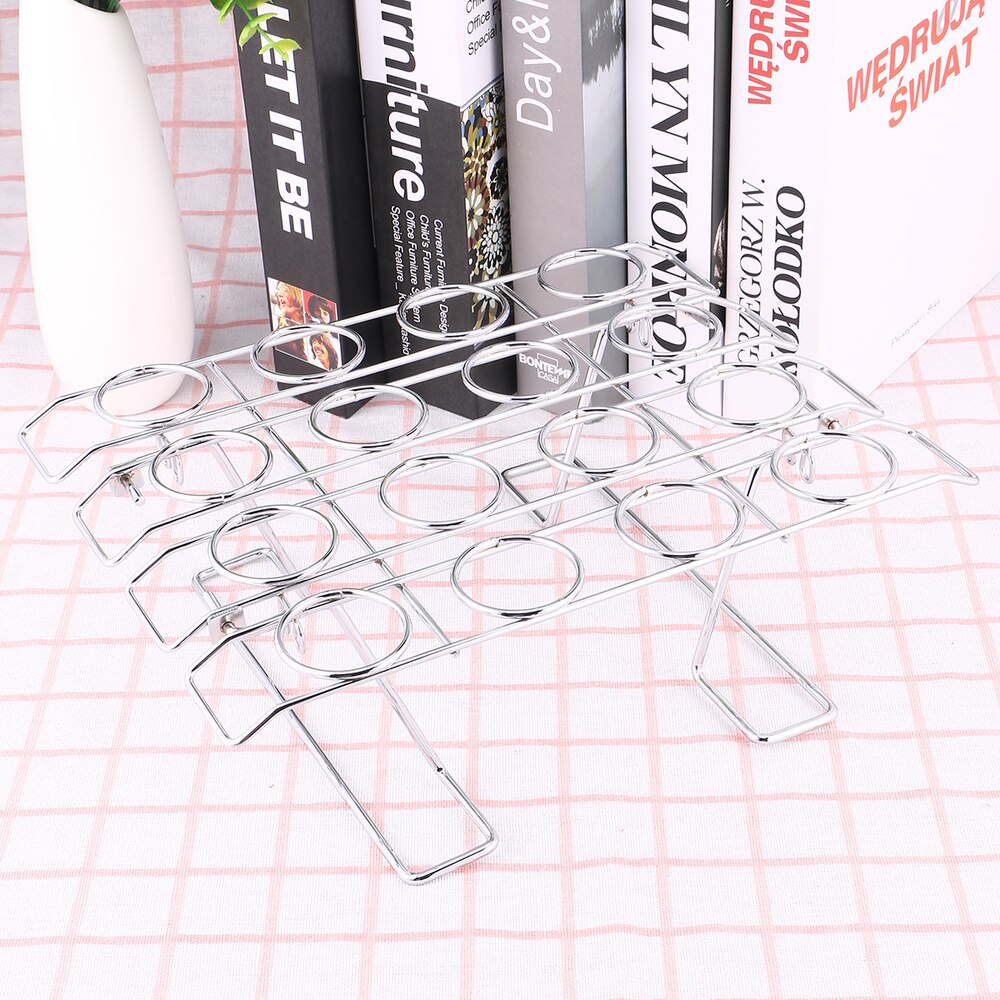 1pc Ice Cream Display Storage Rack Ice Cream Cone Holder Stand 16 Cavities for Home Shop Silver