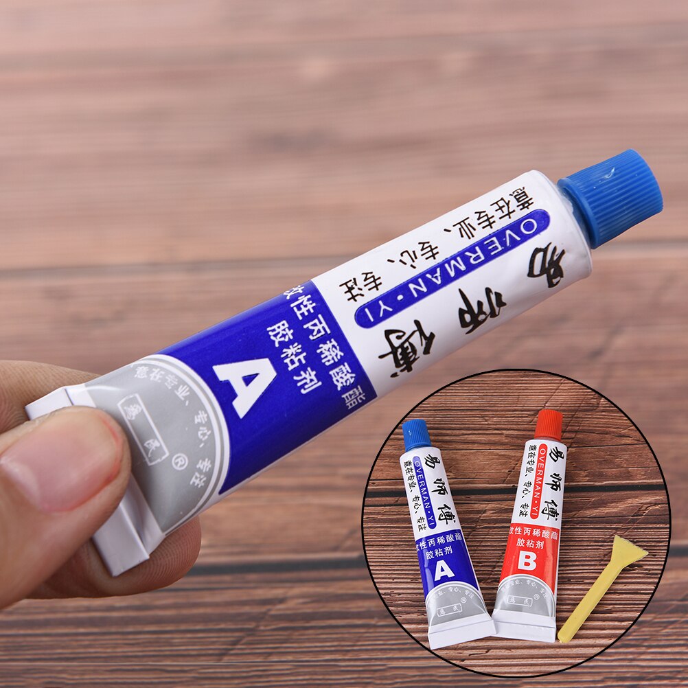 2PC AB Glue Strong Cyanoacrylate Liquid Epoxy Resin Leather Rubber Epoxy Adhesive Metal Glass Wood Stationery Store Kit UV
