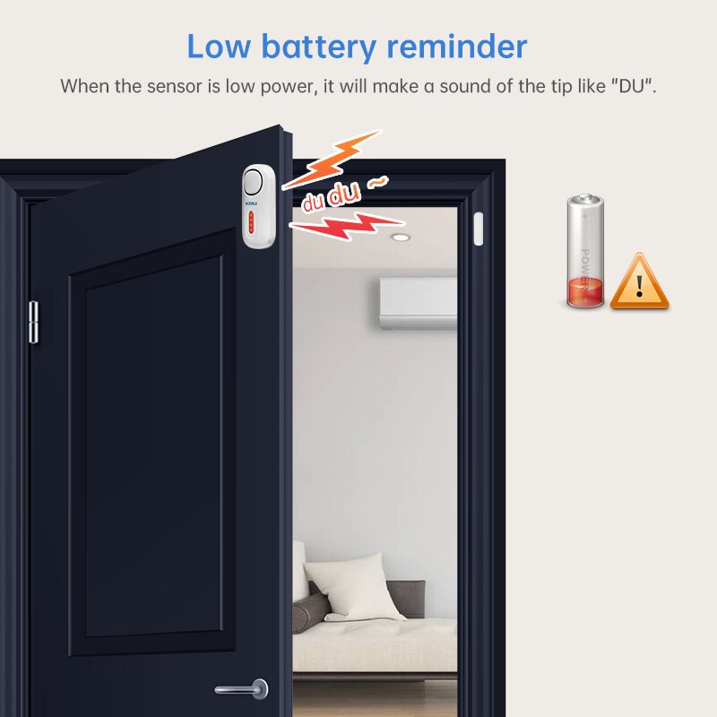 KERUI Home Alarm Syetem Wireless Door Sensor with Remote Controller Battery Power Supply 433MHz Home Burglar Alarm System