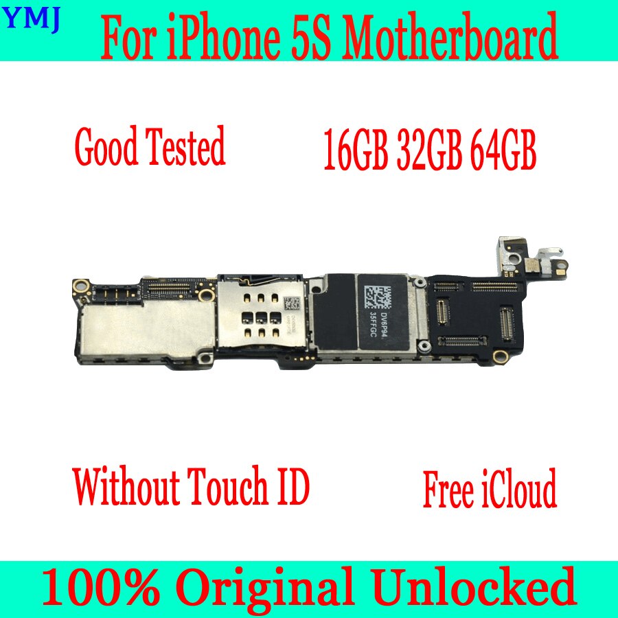 16GB/32GB/64GB for iphone 5S Motherboard with/without Touch ID,Original unlocked for iphone 5S Mainboard + Full Chips