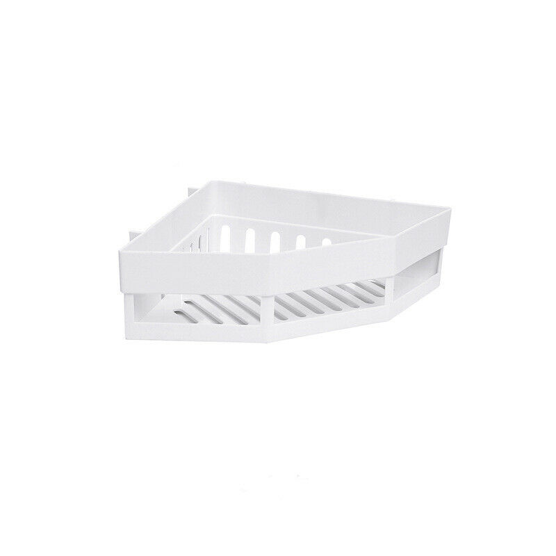 Bad Regal Klebstoff Lagerung Rack Ecke Halter Dusche Gel Shampoo Korb Küche Bad Regal Ecke: WHITE