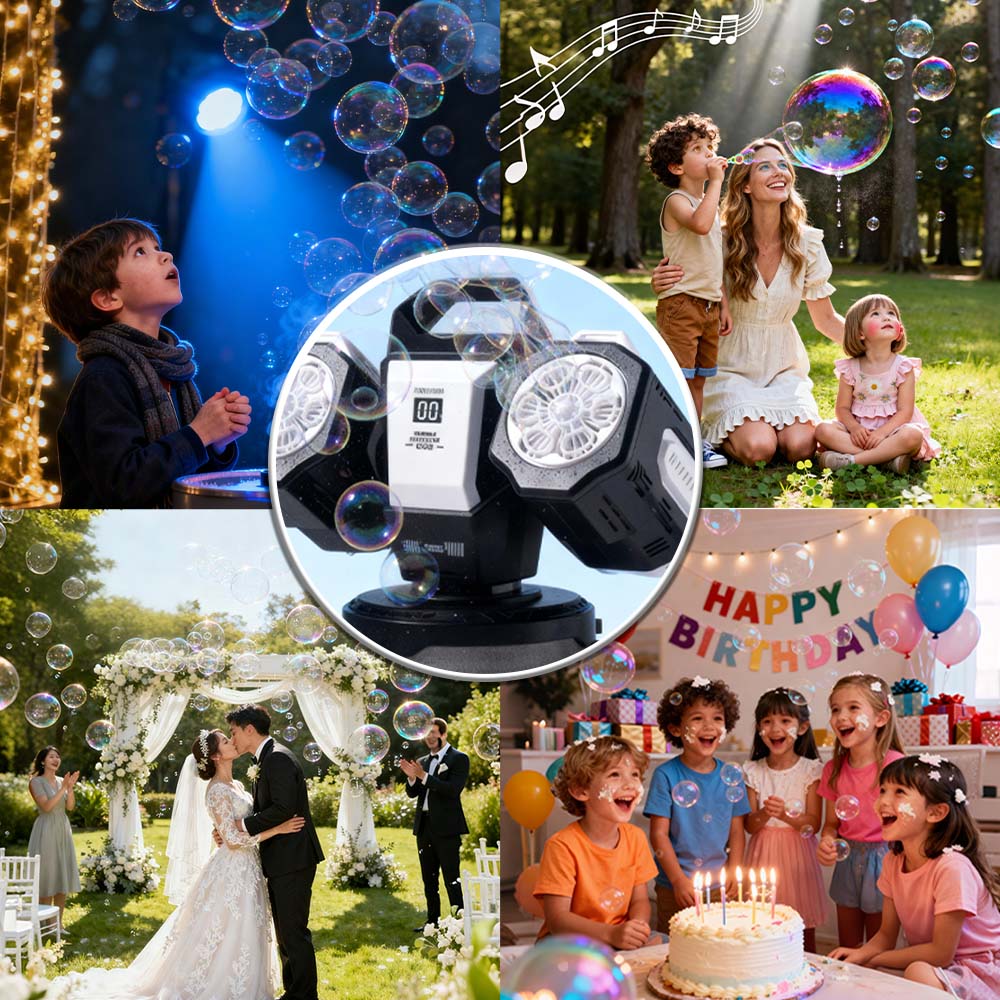 Bubble Machine: Remote Control, Rgb Lights, 1800Mah Rechargeable Type-C | No Bubble Solution
