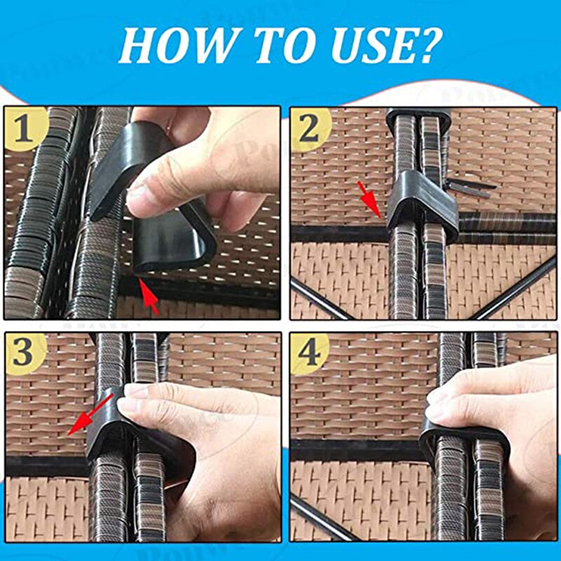 8 stk rattan møbel clips rattan sektionskonnektor fastgørelsesclips sofa justering fastgørelsesanordninger clips sml størrelse