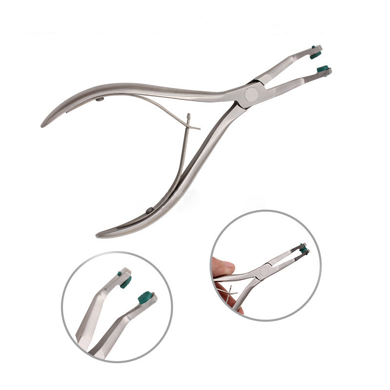 Dental Autoclavable Crown Remover Pliers Temporary Crown Plier With Green Rubber Orthodontic Pliers Dental Temporary Tool