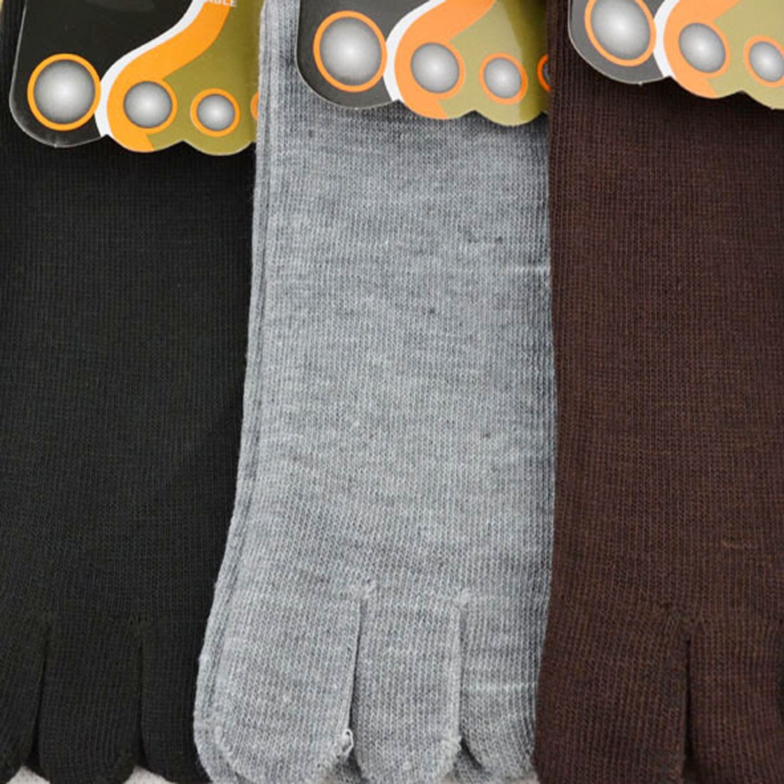 Men Socks Cotton Five Finger Toes Socks Breathable Business Dress Warm Autunm Winter High Ankle Soft Cotton Long Sox Socks: coffee