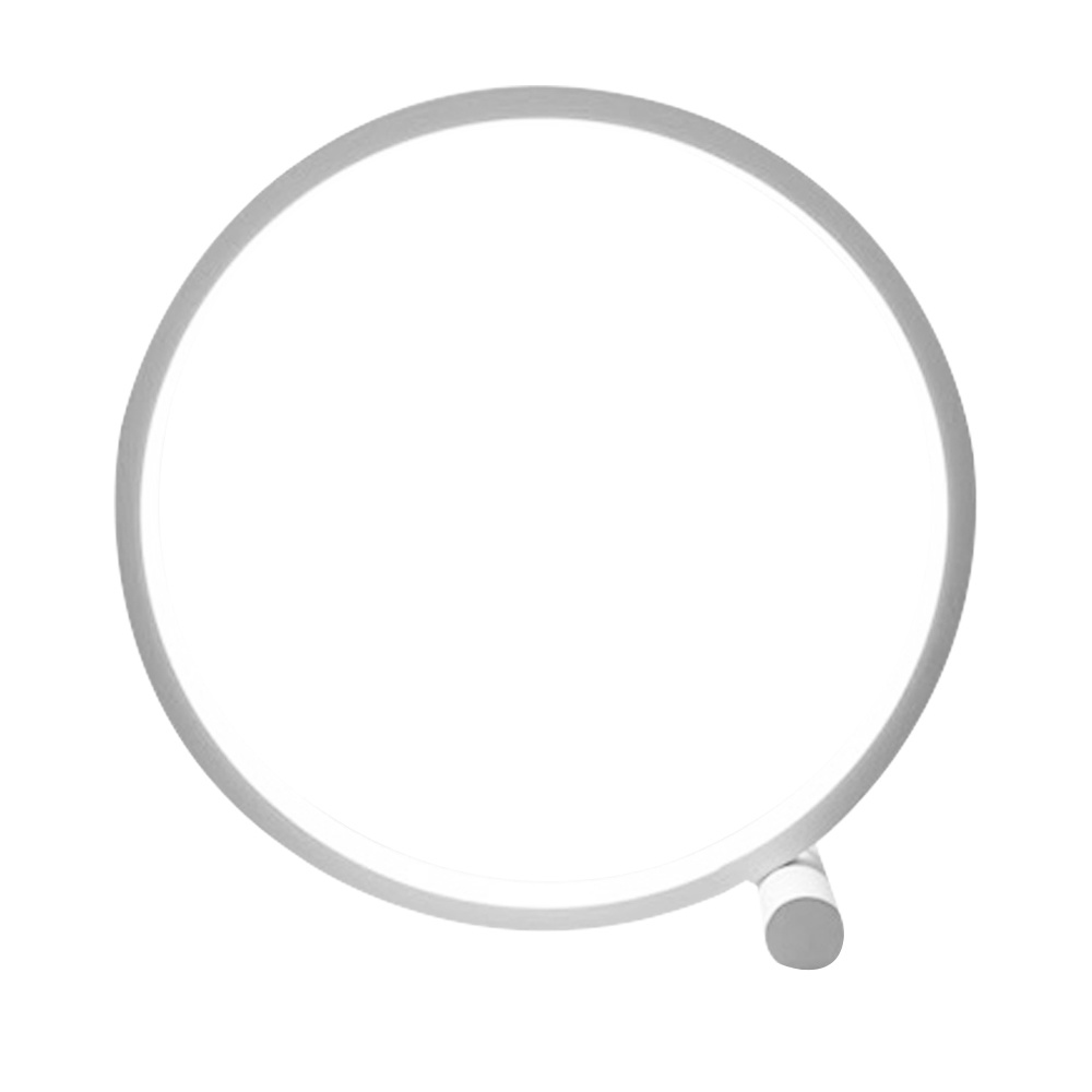 25CM LED Table Lamp Bedroom Circular Desk Lamps For Living Room Black/White Dimmable Bedside Lamp Round Night Light Decoration: Rose Red / Warm White / WHITE