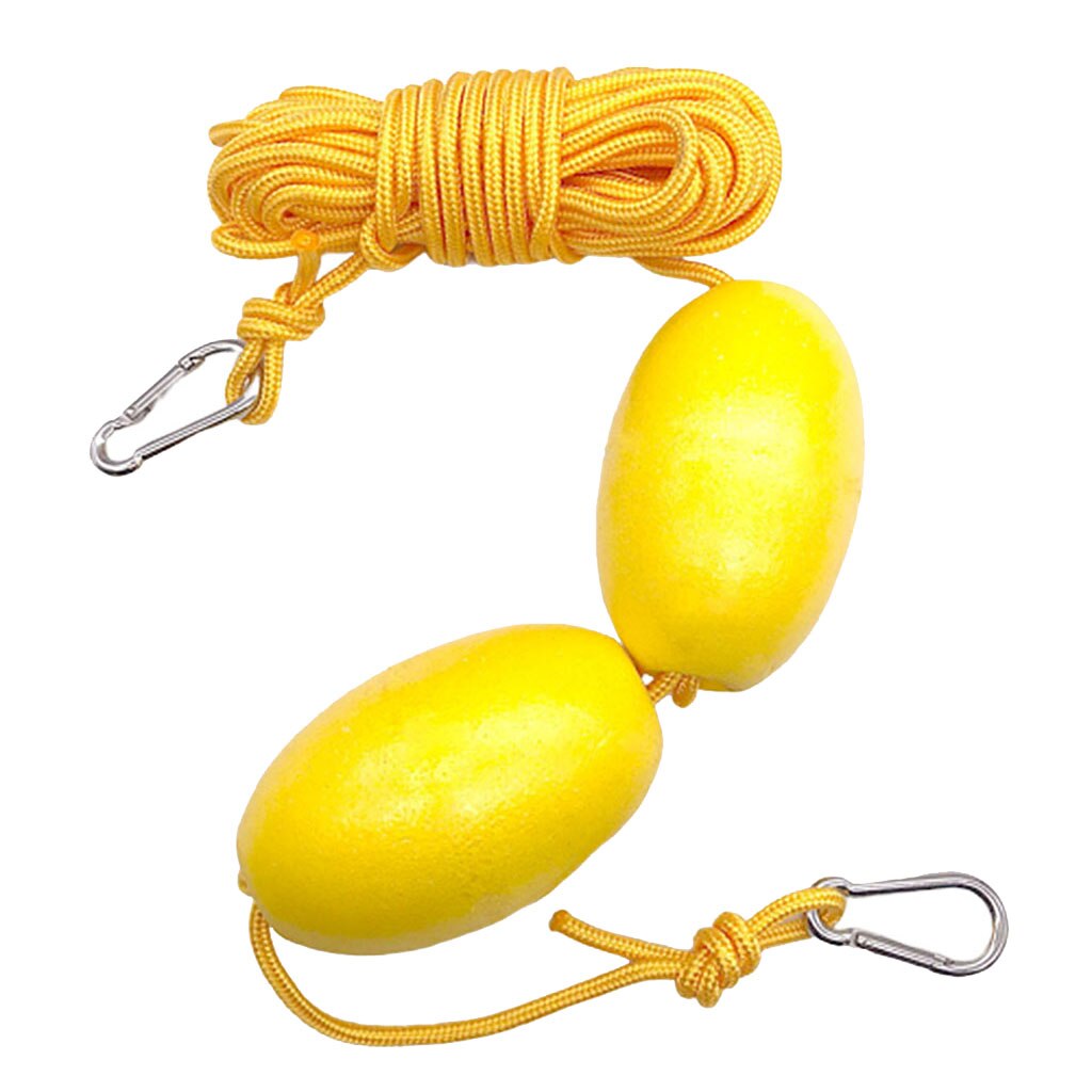 30ft Kayak Tow Rope Throw Anchor Line Cord Dual Floats Clips Accessories
