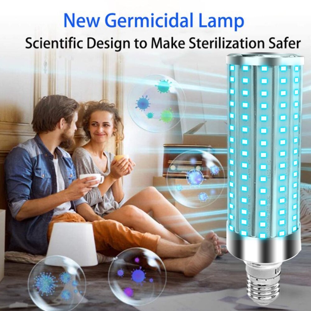 E27 Ultraviolet Led Germicida Lamp Disinfecting Light UV LED Disinfection LED Bulb 110V LED UVC Bulb 220V Bactericidal Light 60W