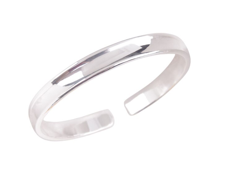 3PCS Bright Silver Color Plate Cuff Bangle Bracelet: Smooth Cuff