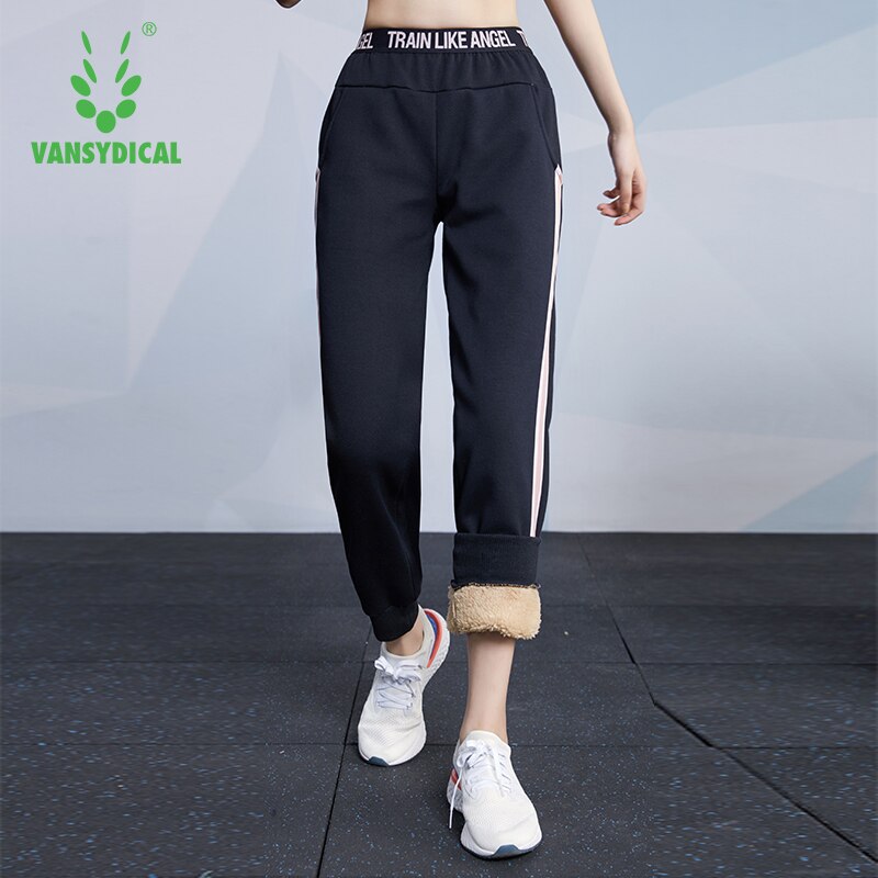 Vansydical joggingbyxor dam kashmir sportbyxor andas varma tröjbyxor kvinnlig löpträning fitness gymbyxor