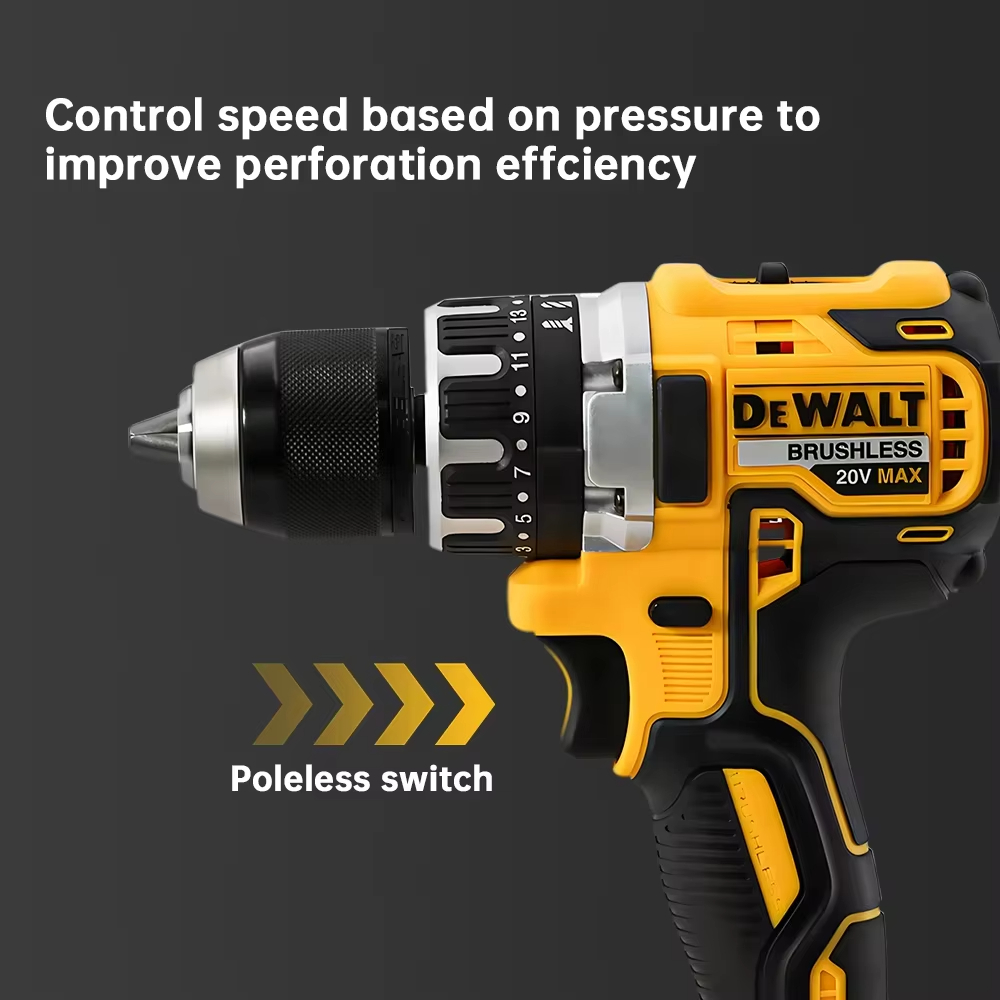 Dewalt DCD796 13 mm bürstenlose Schlagbohrmaschine, multifunktionaler Akkuschrauber, wiederaufladbar, 20-V-Akku, Elektrowerkzeuge