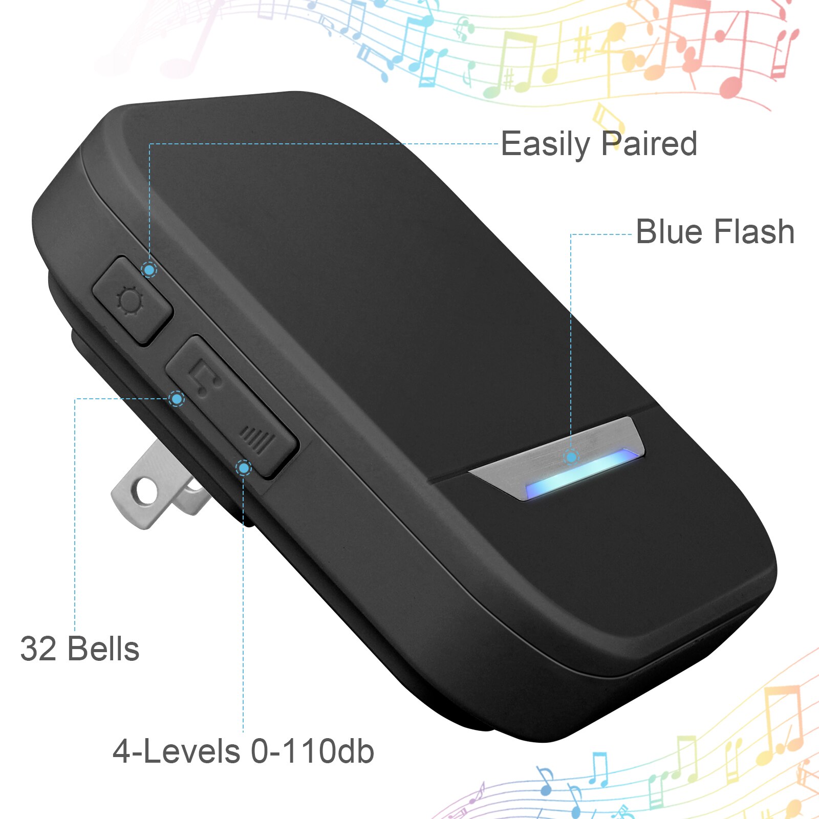 Wireless Door Ring Waterproof Electronic Doorbell Chime For Home Office Security Door Bell For 300m Range Door Phone Apartment