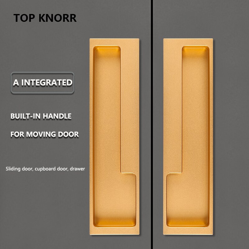 TOP KNORR – poignée de porte coulissante cachée, porte intérieure décorative intégrée, pour armoire, armoire, meuble de tiroir