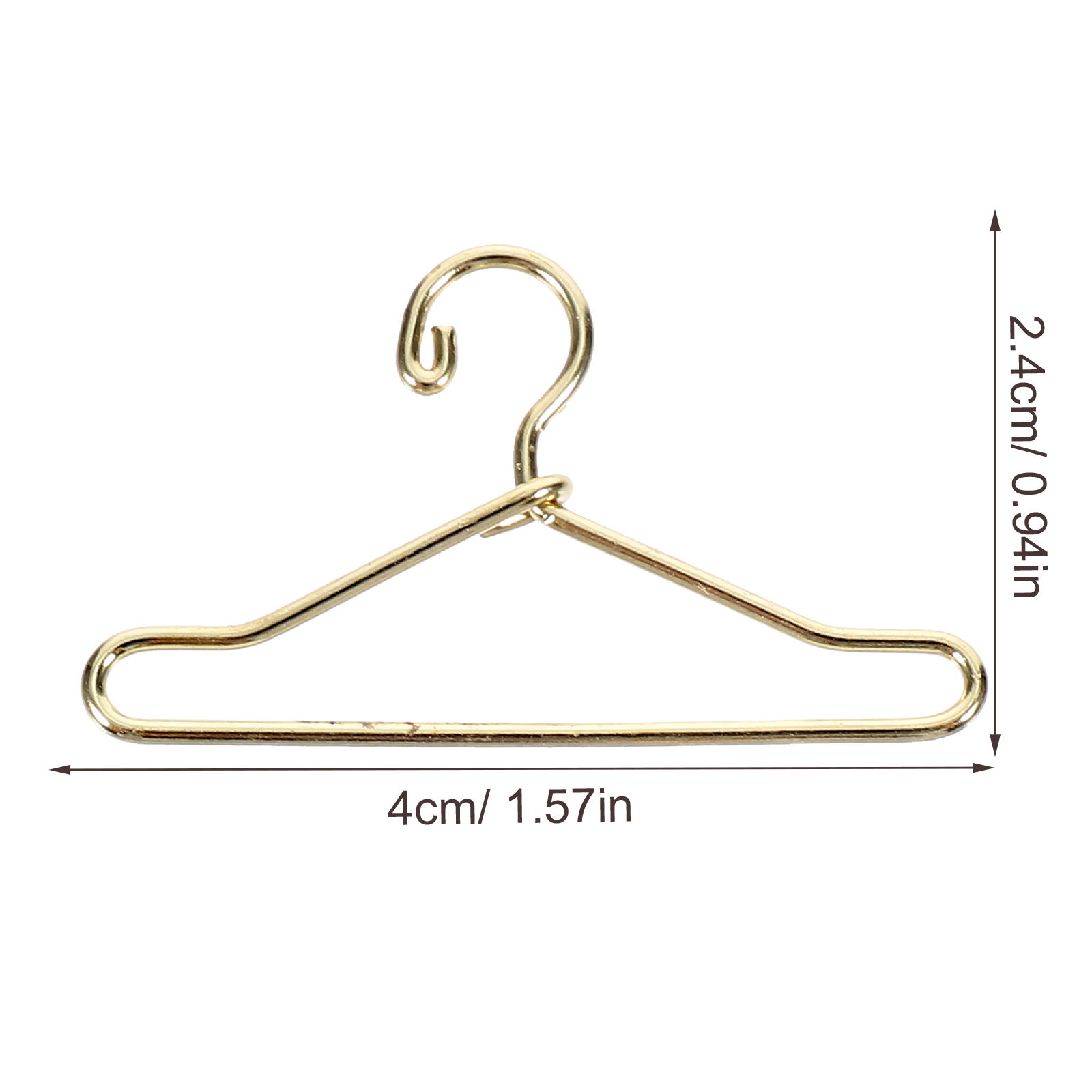 20 stuks kledinghangers kastaccessoires 40 mm metaalkleur babydoek kleine kleding miniatuur gouden huis mini-huisdecor