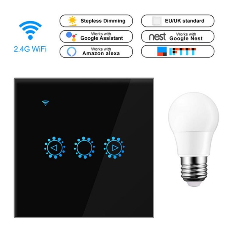 WiFi Smart Touch Dimmer Switch APP Light Control Smart Light Switch Universal Breaker Timer Wireless Remote Control Works Switch
