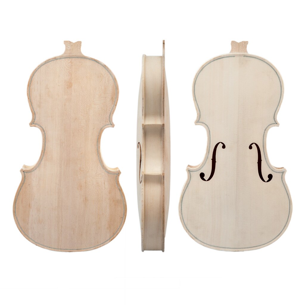NAOMI DIY Violin 4/4 Full Size Natural Solid Wood Acoustic Violin Fiddle Kit Spruce Top Maple Back Neck Fingerboard
