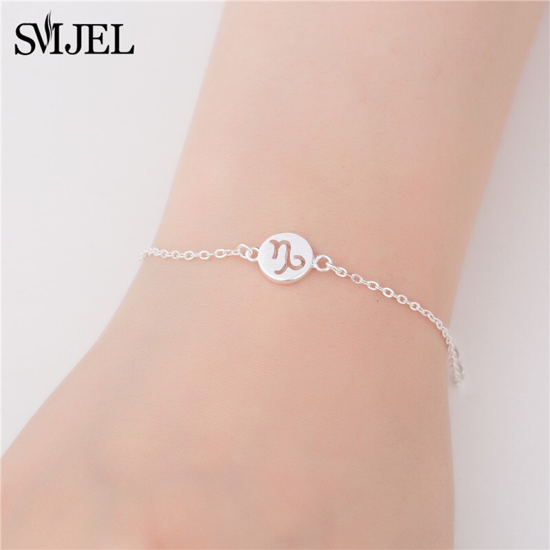 SMJEL Personalize 12 Constellation Zodiac Sign Bracelets for Women Girl Cancer Leo Virgo Libra Women Men Jewelry pulsera mujer: SL055 Capricorn
