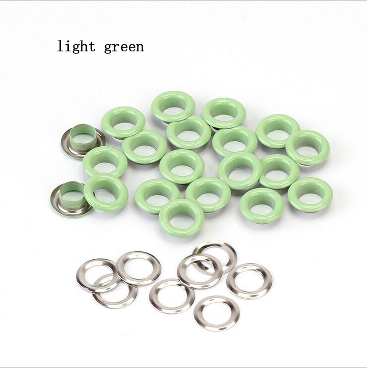 Œillets métalliques pour Scrapbooking, 10x17x5mm, 100 pièces, embellissement pour bricolage, vêtements de travail, couture, vêtement: light green